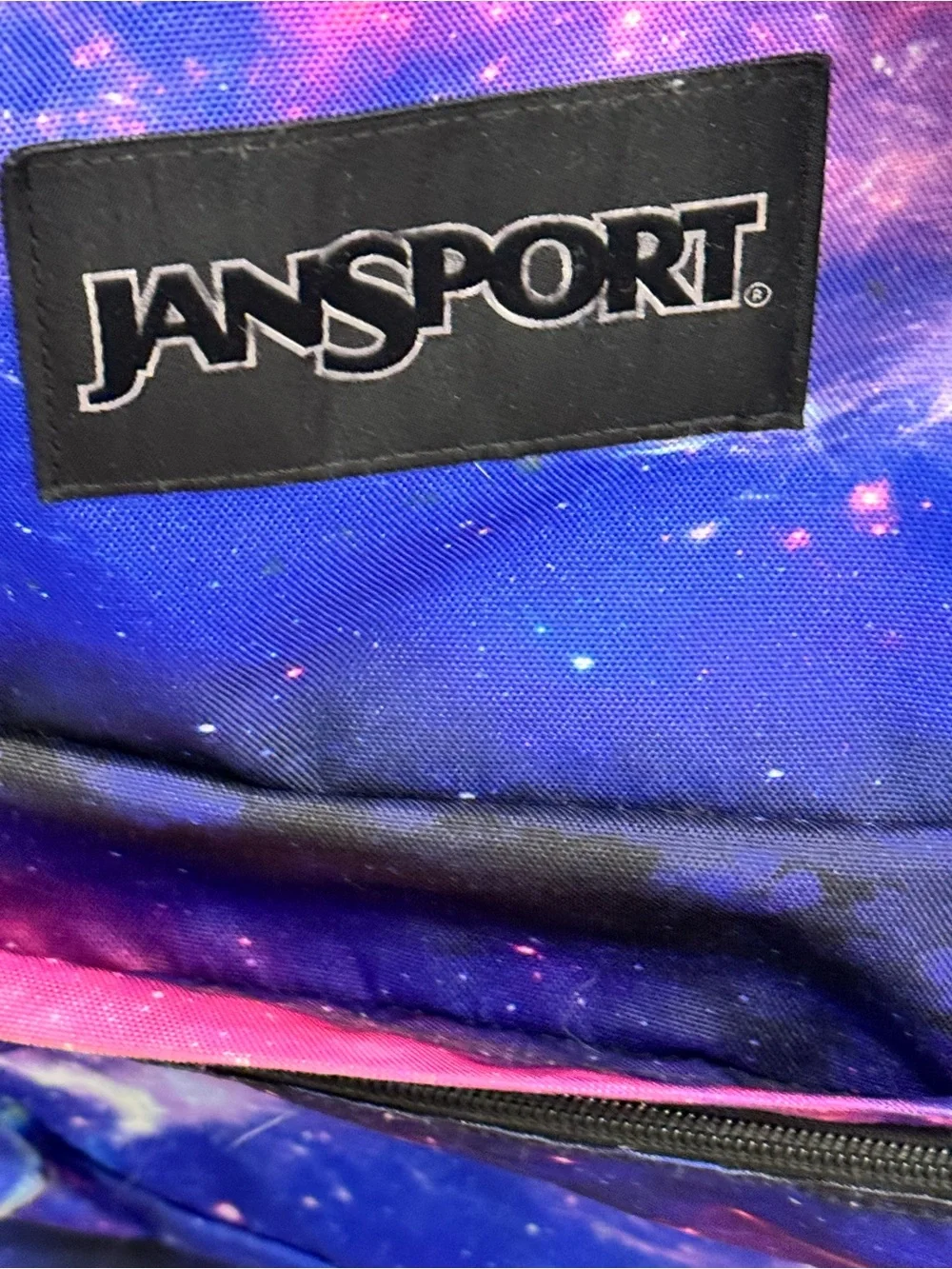Jansport Galaxy Print Backpack in Purple and Pink